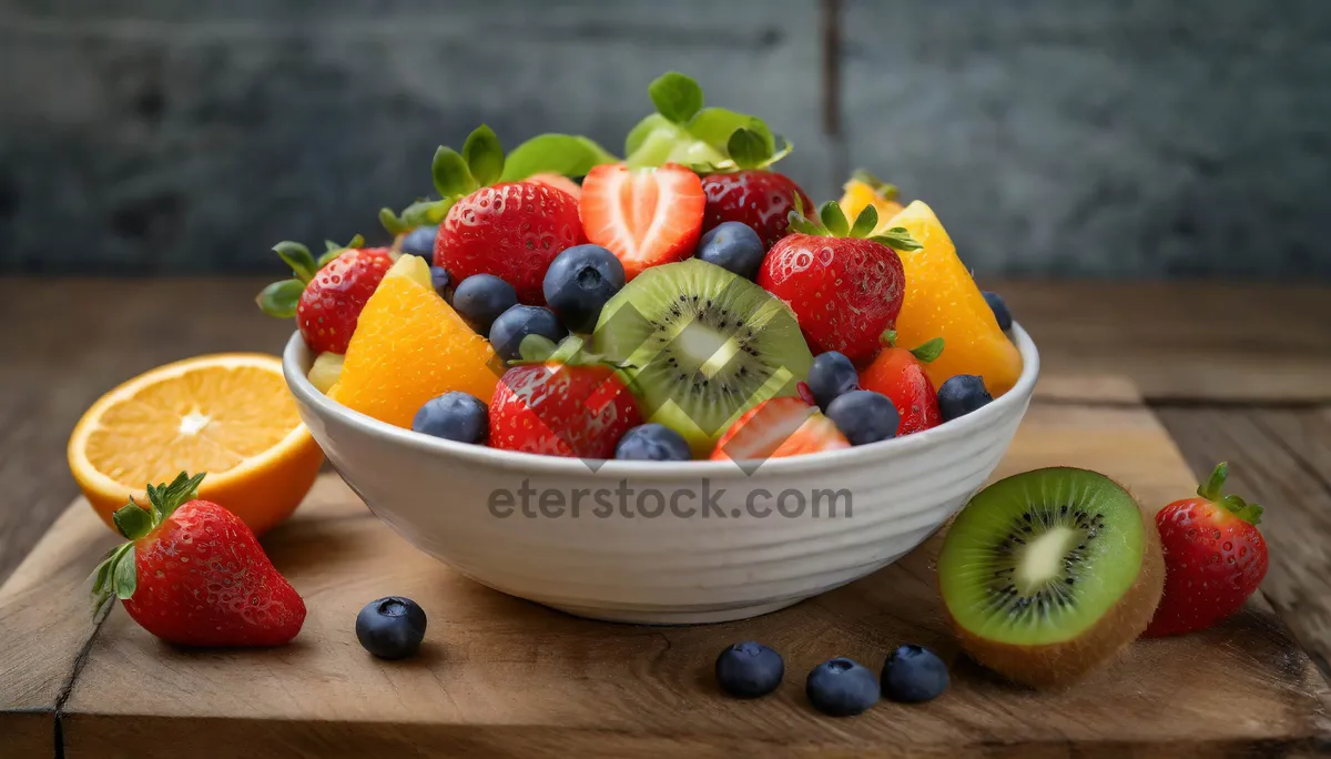 Picture of Fresh Mixed Berry Breakfast Bowl with Kiwi and Raspberry