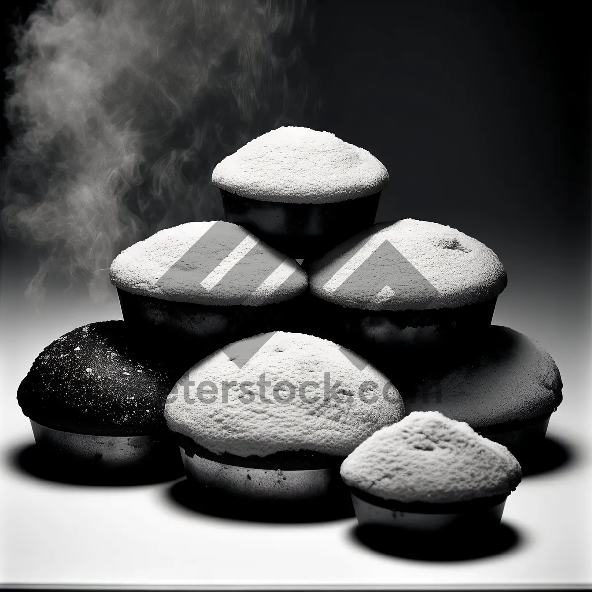 Picture of Tranquil Stack of Gray Spa Stones for Relaxation