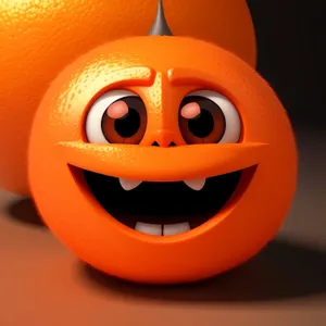 Smiling Evil Pumpkin Lantern - Halloween Spooky Jack-o'-lantern