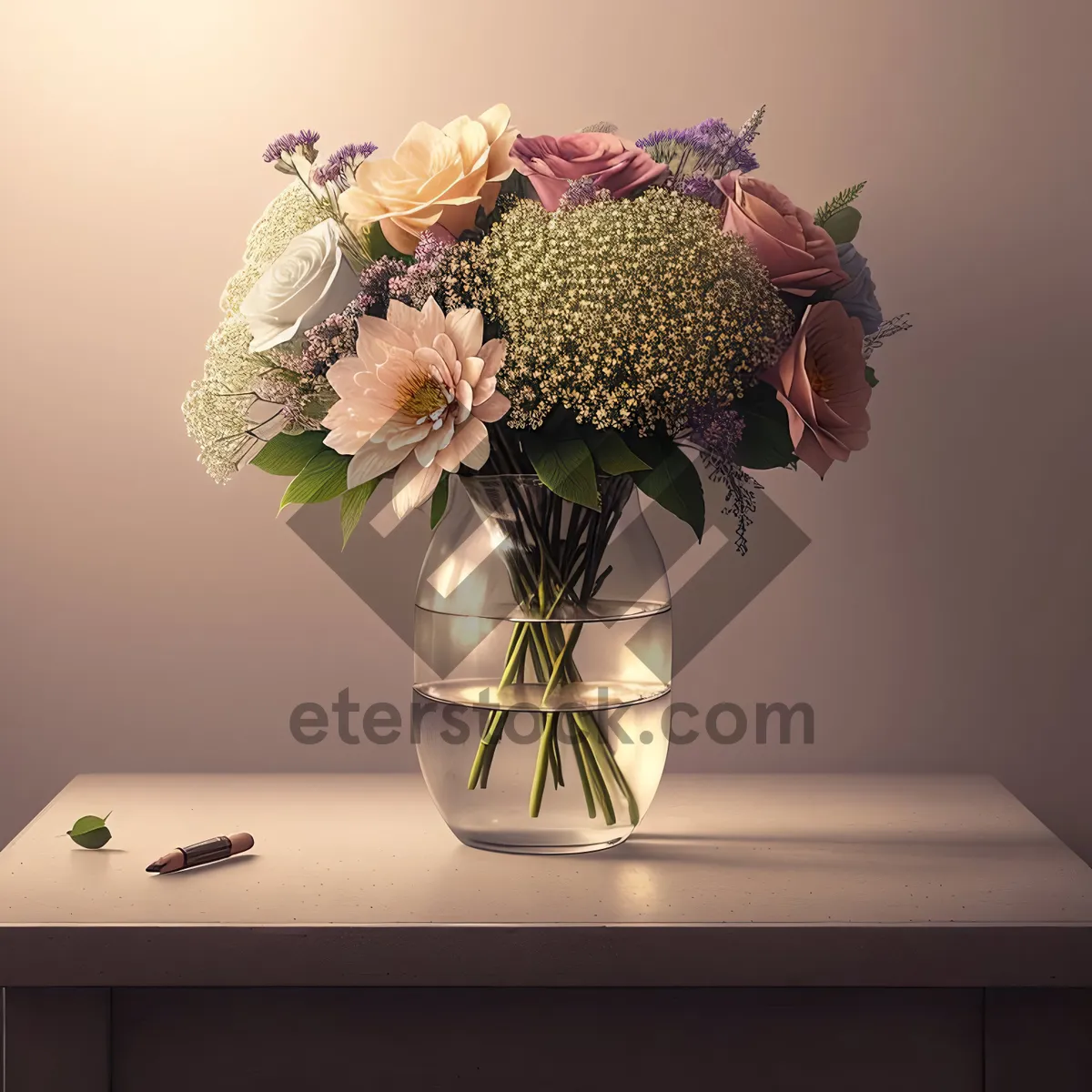 Picture of Blossoming Love: Floral Bouquet in Vase