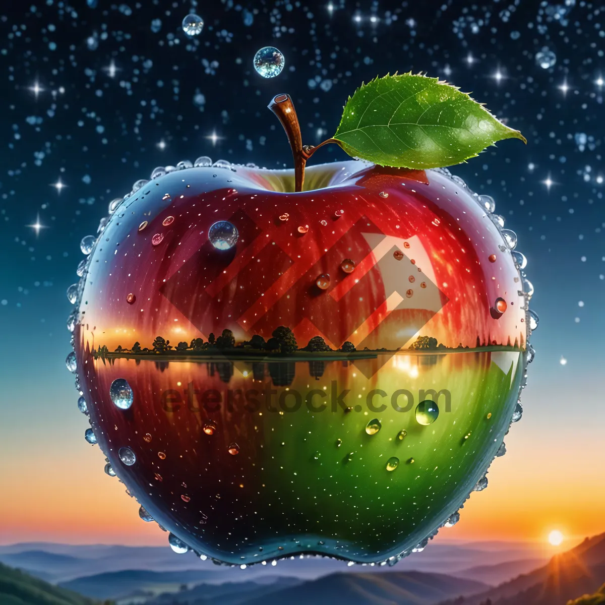 Picture of Delicious Holiday Fruit Decoration - Festive Apple Empire