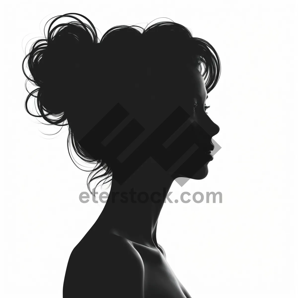 Picture of Afro Cartoon Figure - Black Silhouette Art Concept