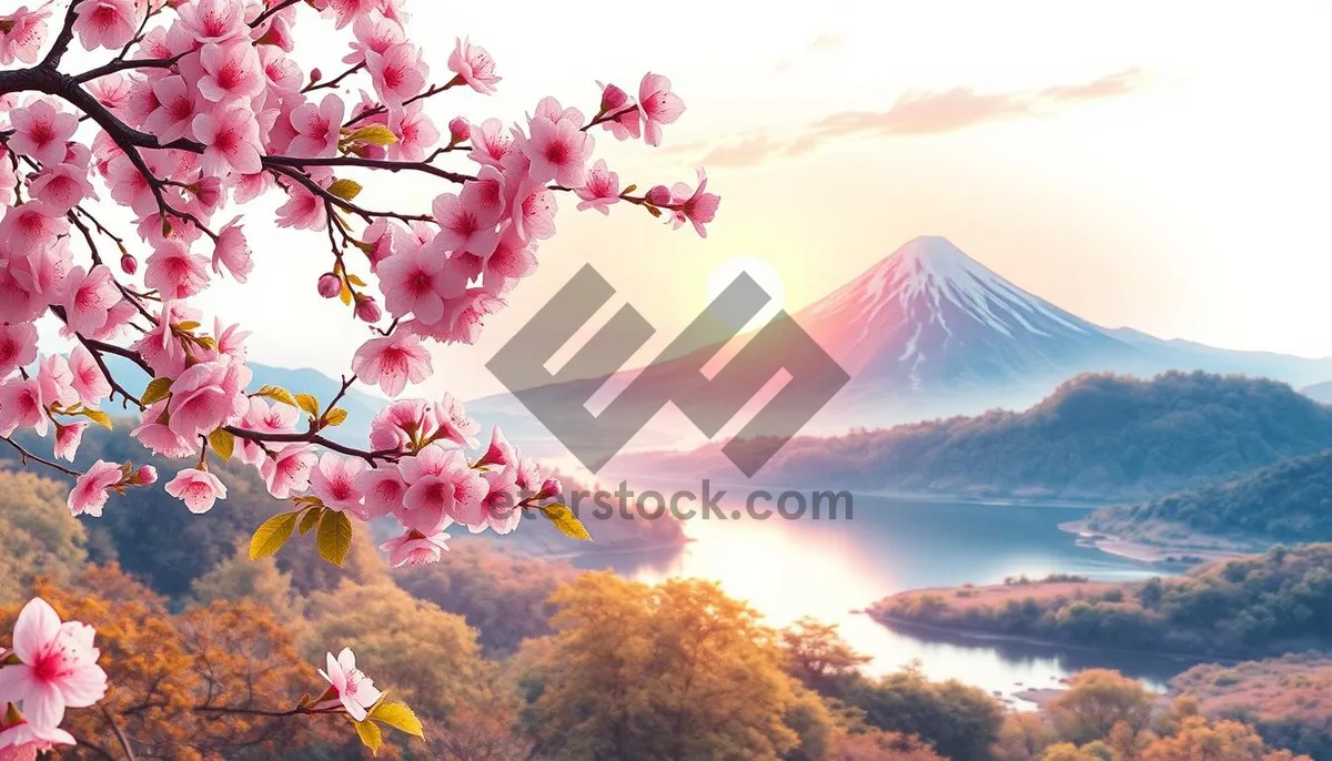 Picture of Japanese Summer Sky with Bright Sunlight and Maple Trees