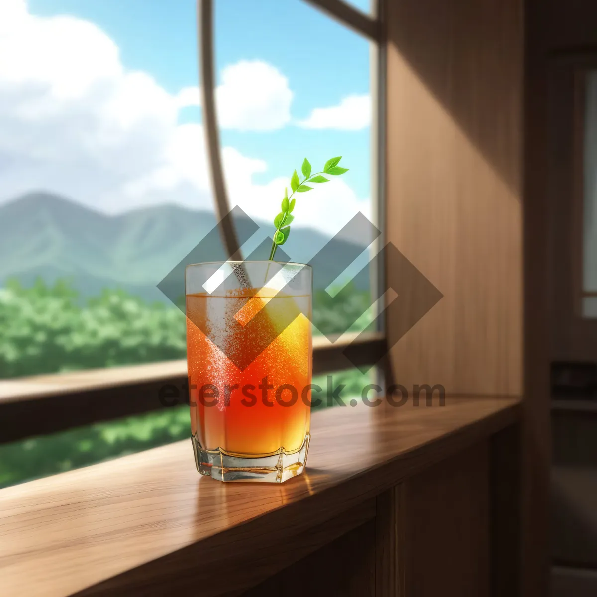 Picture of Tropical Orange Juice refreshment in a glass with ice