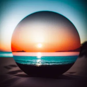 Shiny Glass Sphere Icon with Reflection