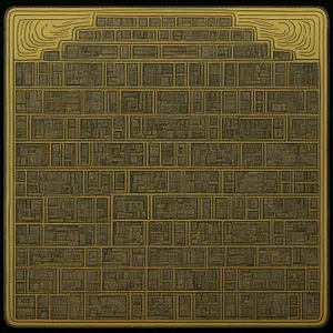 Artistic Brass Manhole Cover Design Texture Pattern.