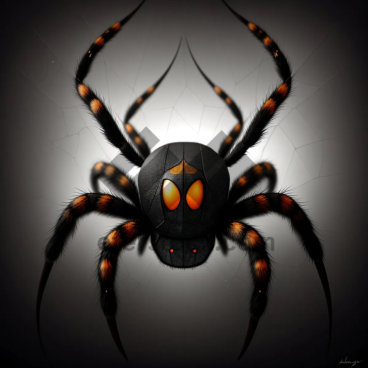 Picture of Black Widow Arachnid - Sinister Beauty in Flames