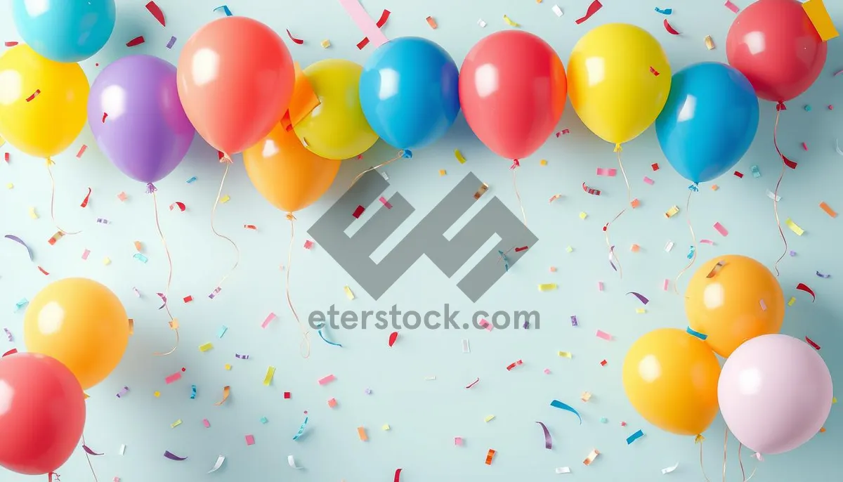 Picture of Colorful Celebration with Balloons and Confetti