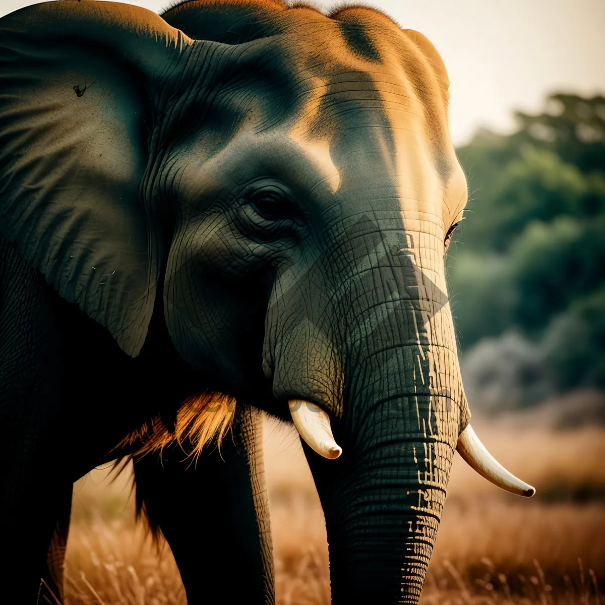 Picture of Majestic Tusker in African Savannah