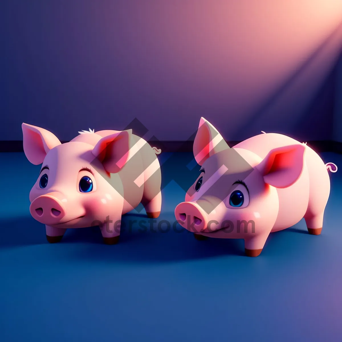 Picture of Pink Piggy Bank with Money Savings