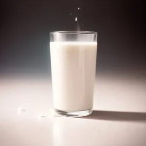 Refreshing Milk in Glass with Foam