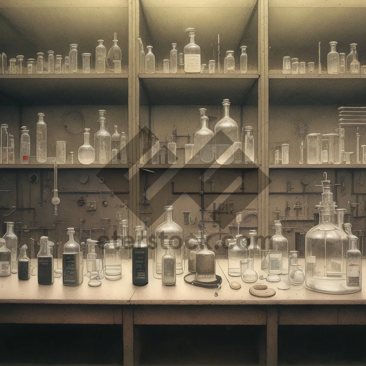 Picture of Aqua Perfume Case Glass Bottle Laboratory