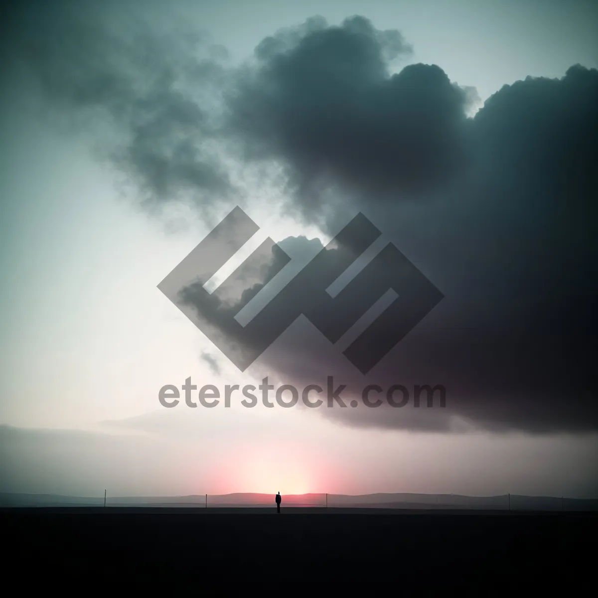 Picture of Golden Horizon: Majestic Summer Sunset with Clouds