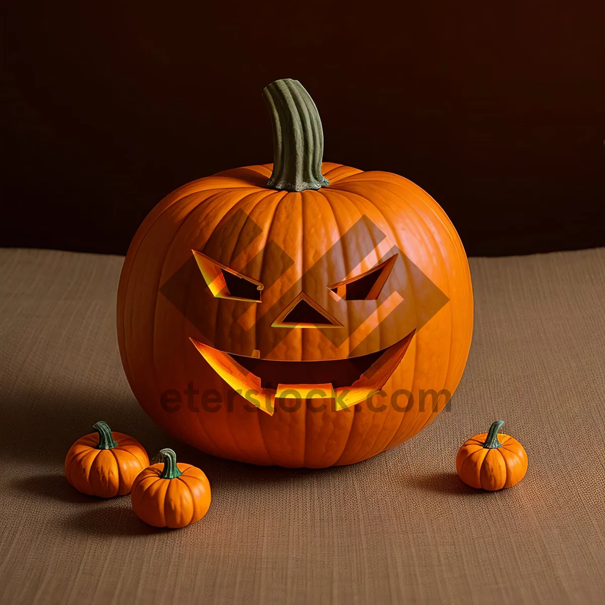 Picture of Pumpkin Jack-o'-Lantern Face: Spooky Halloween Decoration