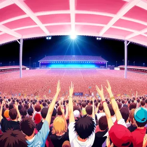 Cheering Crowds at Vibrant Stadium Event
