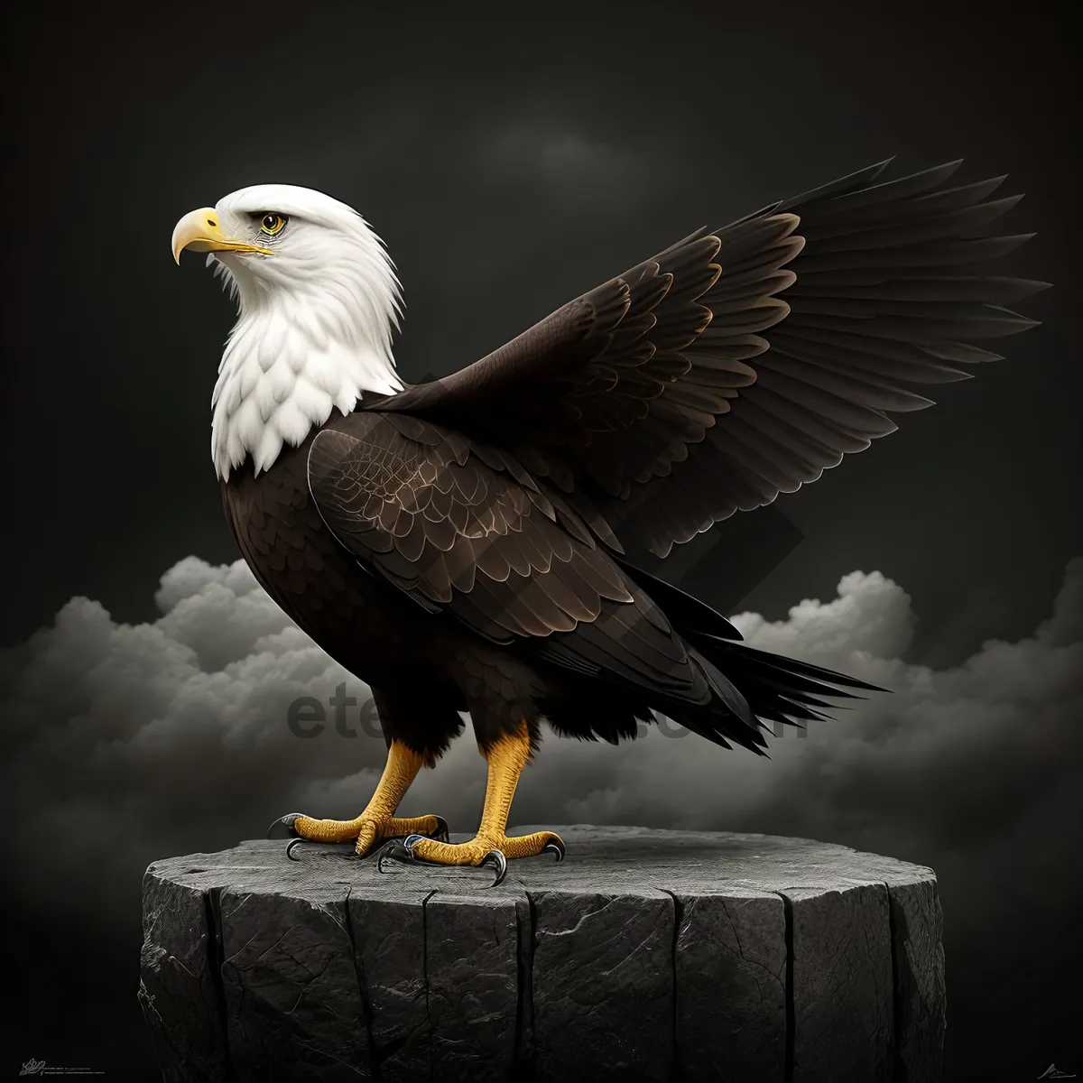 Picture of Bald Eagle's Majestic Wings Soar in Wild