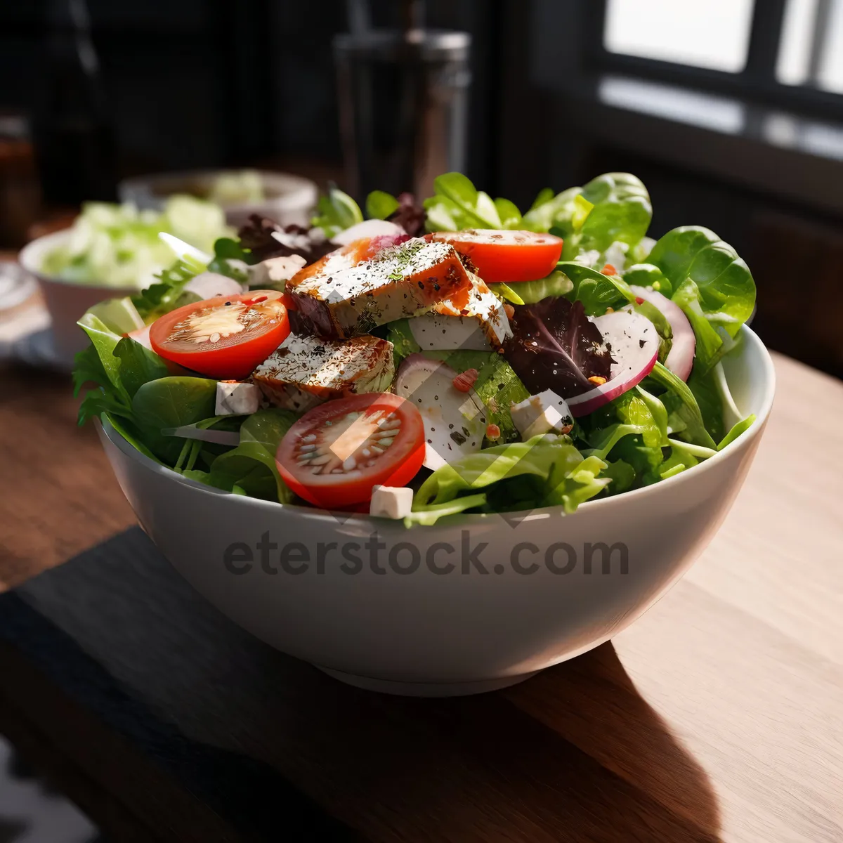 Picture of Delicious Vegetable Salad Plate closeup - Gourmet Cuisine.