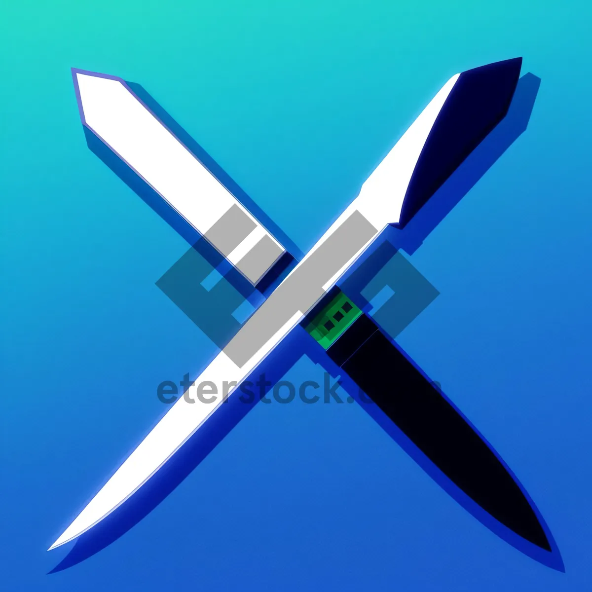 Picture of 3D Lightning Scissors Design Symbol