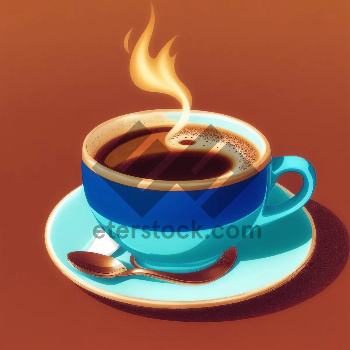 Picture of Dark Roast Breakfast: Hot Coffee Cup on Black Table