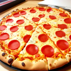 Delicious Gourmet Pizza with Pepperoni and Cheese