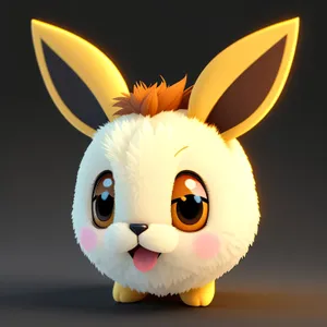 Bouncing Bunny: Cute Cartoon Character with a Happy Smile