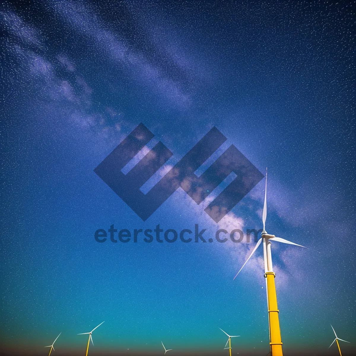 Picture of Wind Energy Turbine Generating Electricity at Sunset