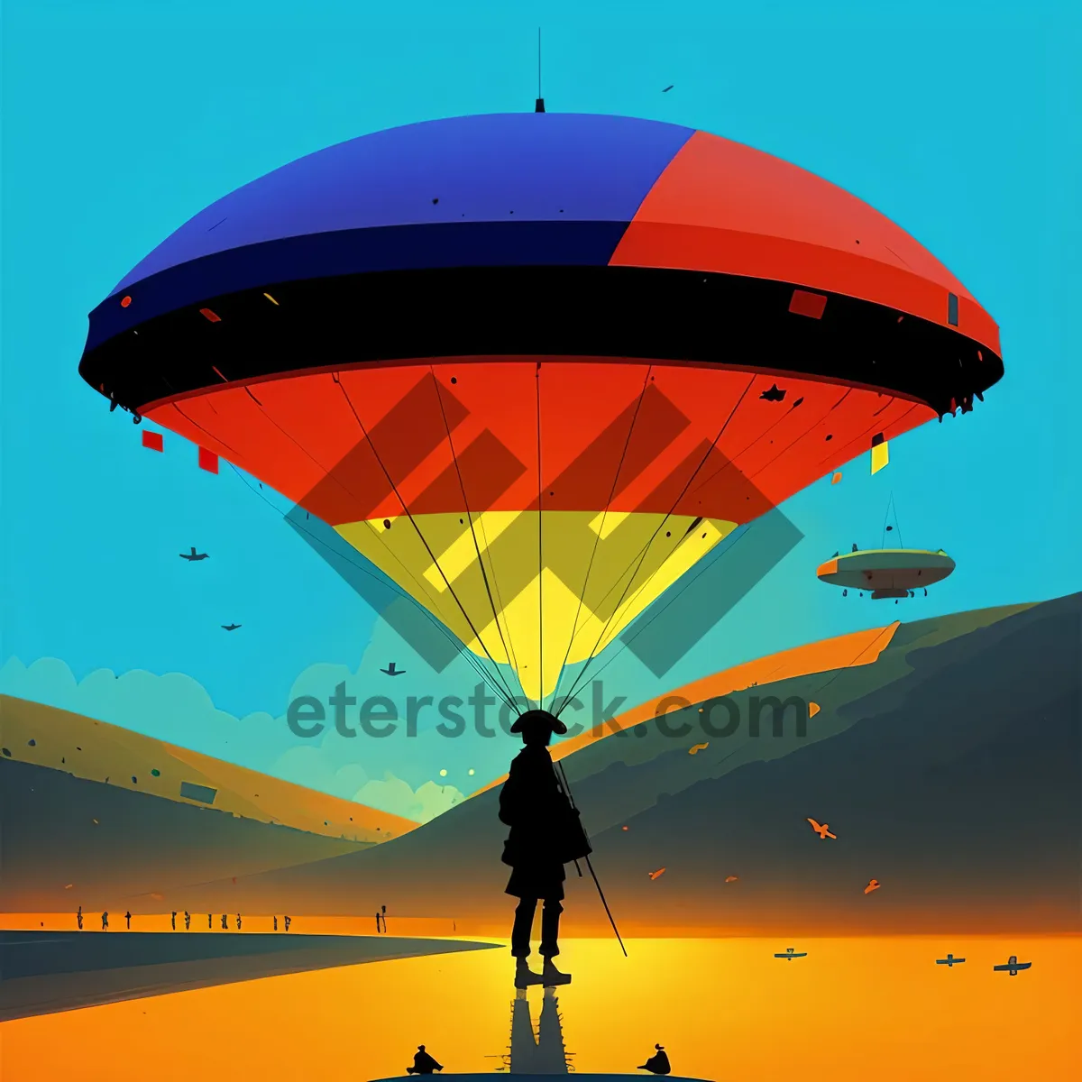 Picture of Colorful Hot Air Balloon Soaring through the Sky