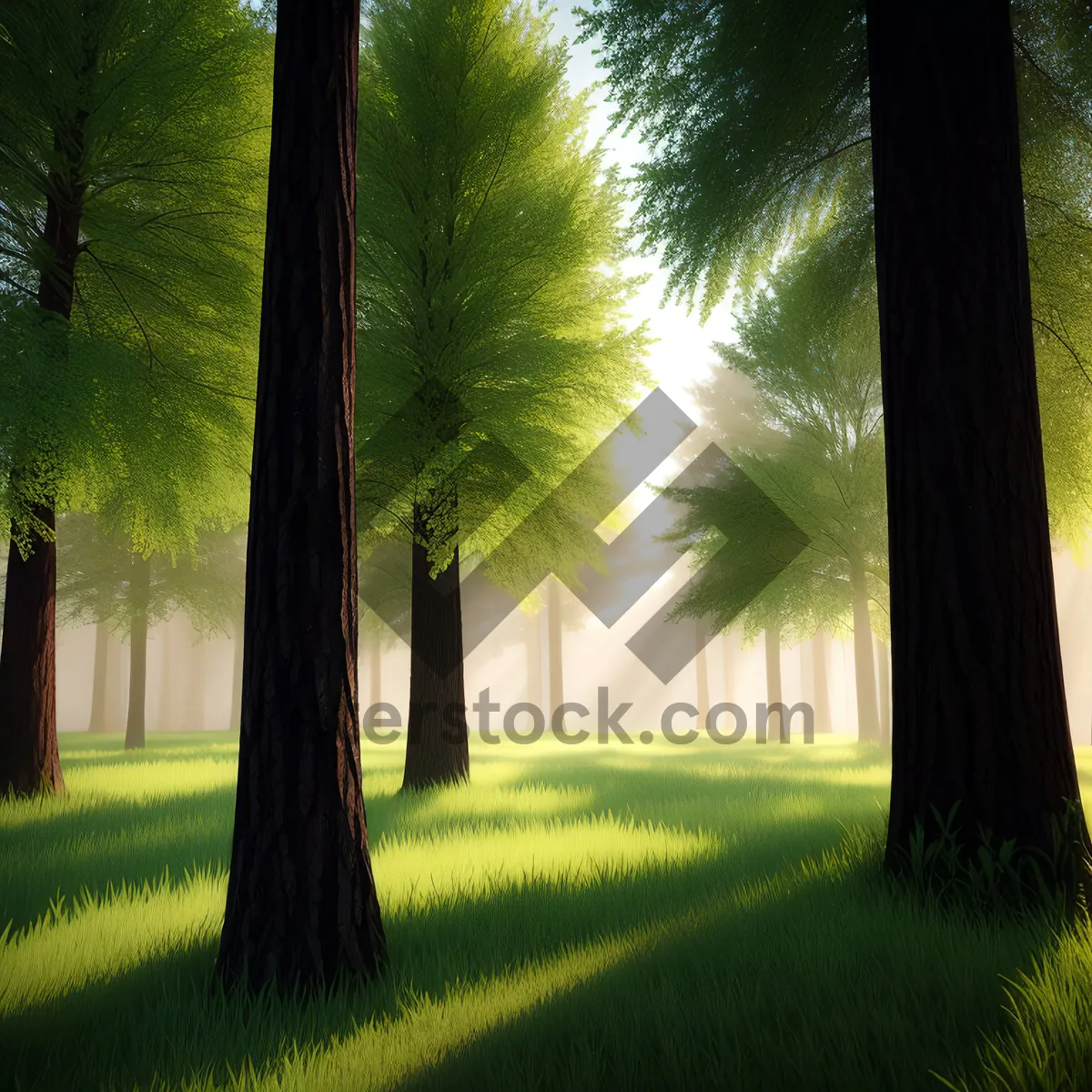 Picture of Serene Pathway Amidst Sunlit Forest