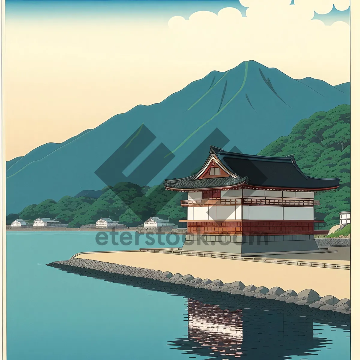 Picture of Coastal Retreat: Serene Boathouse nestled by the Sea