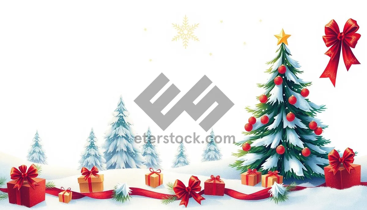 Picture of Snowflake Greeting Card Decoration for Winter Celebration.