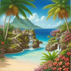 Turquoise Paradise: Tropical Palm Beach Resort