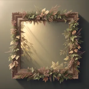 Holly Floral Tray Decoration: Grunge Frame Container Design