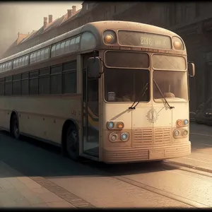 Public Transport Trolleybus on City Street