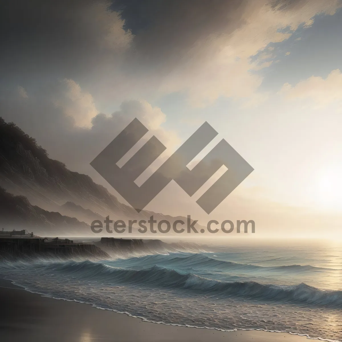 Picture of Serenity by the Seashore: a Majestic Sunset