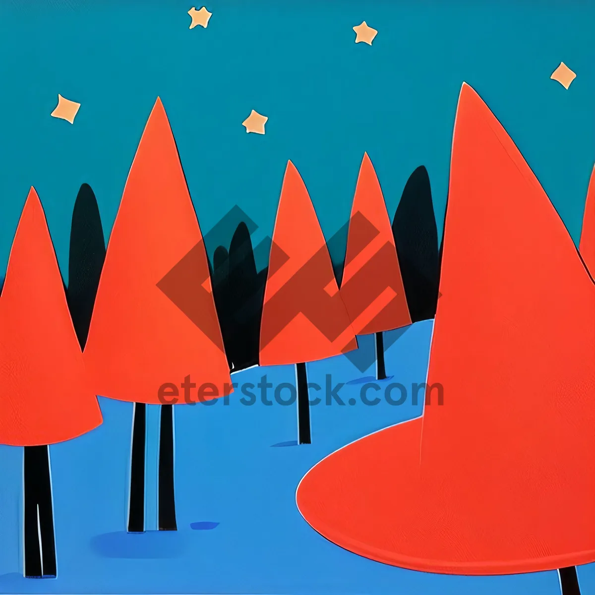 Picture of Decorative Cone Flag Graphic Sign Shape