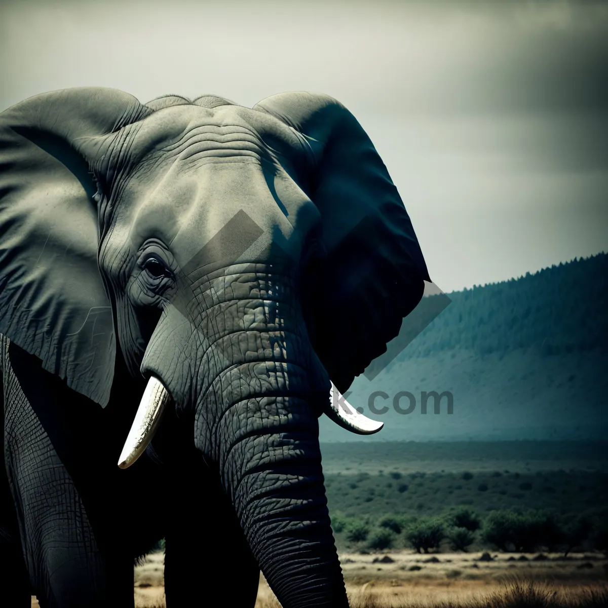 Picture of South African Elephant in Wildlife Reserve