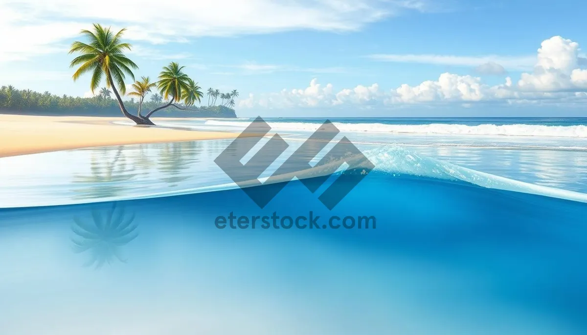 Picture of Turquoise waters at a tropical resort hotel