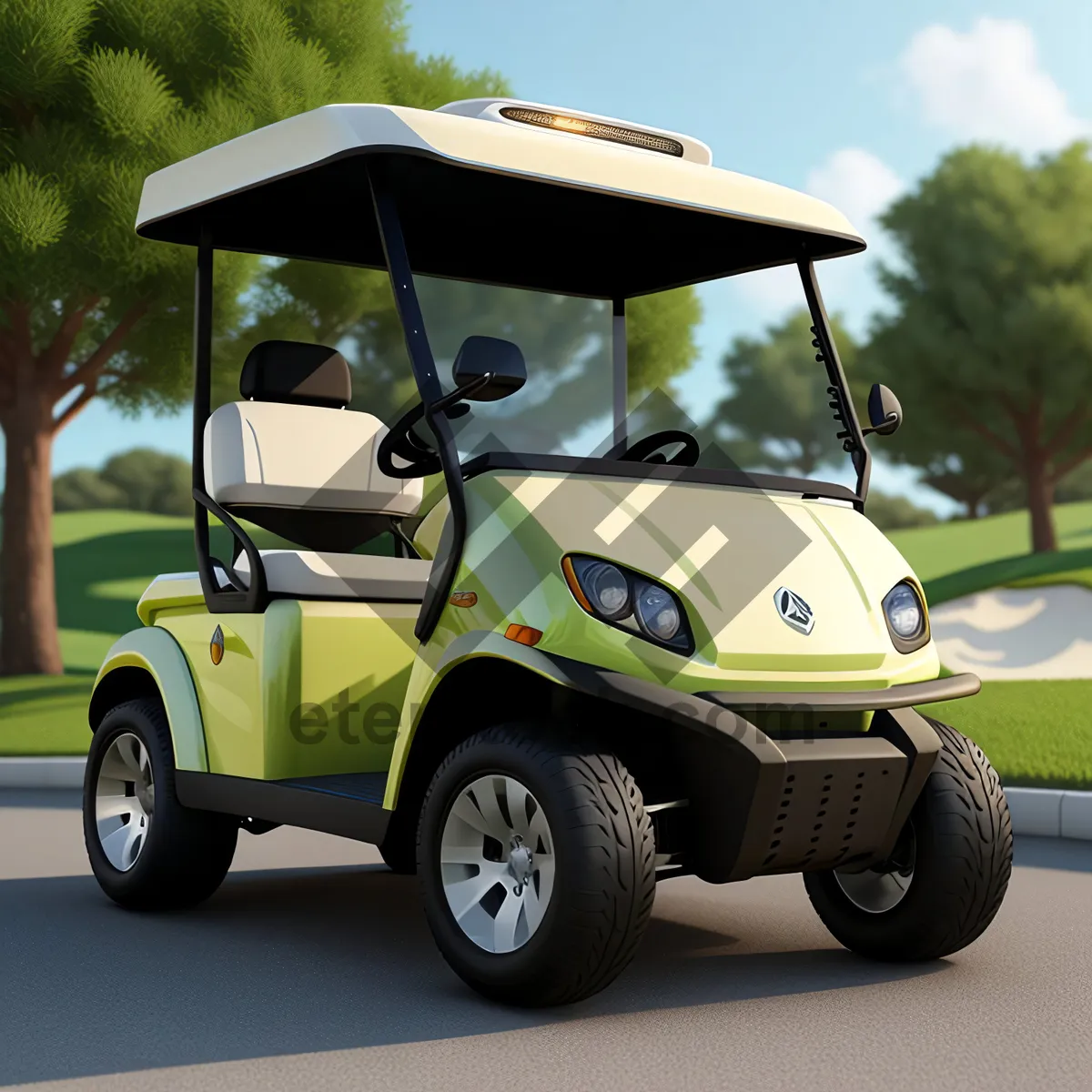 Picture of Sporty Golf Cart on Outdoor Course