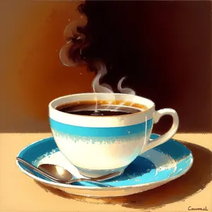 Morning Aroma: Hot Cup of Espresso on Saucer"
(Note: This text could be used as the image name.)