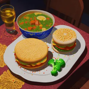 Delicious gourmet meal on a white plate