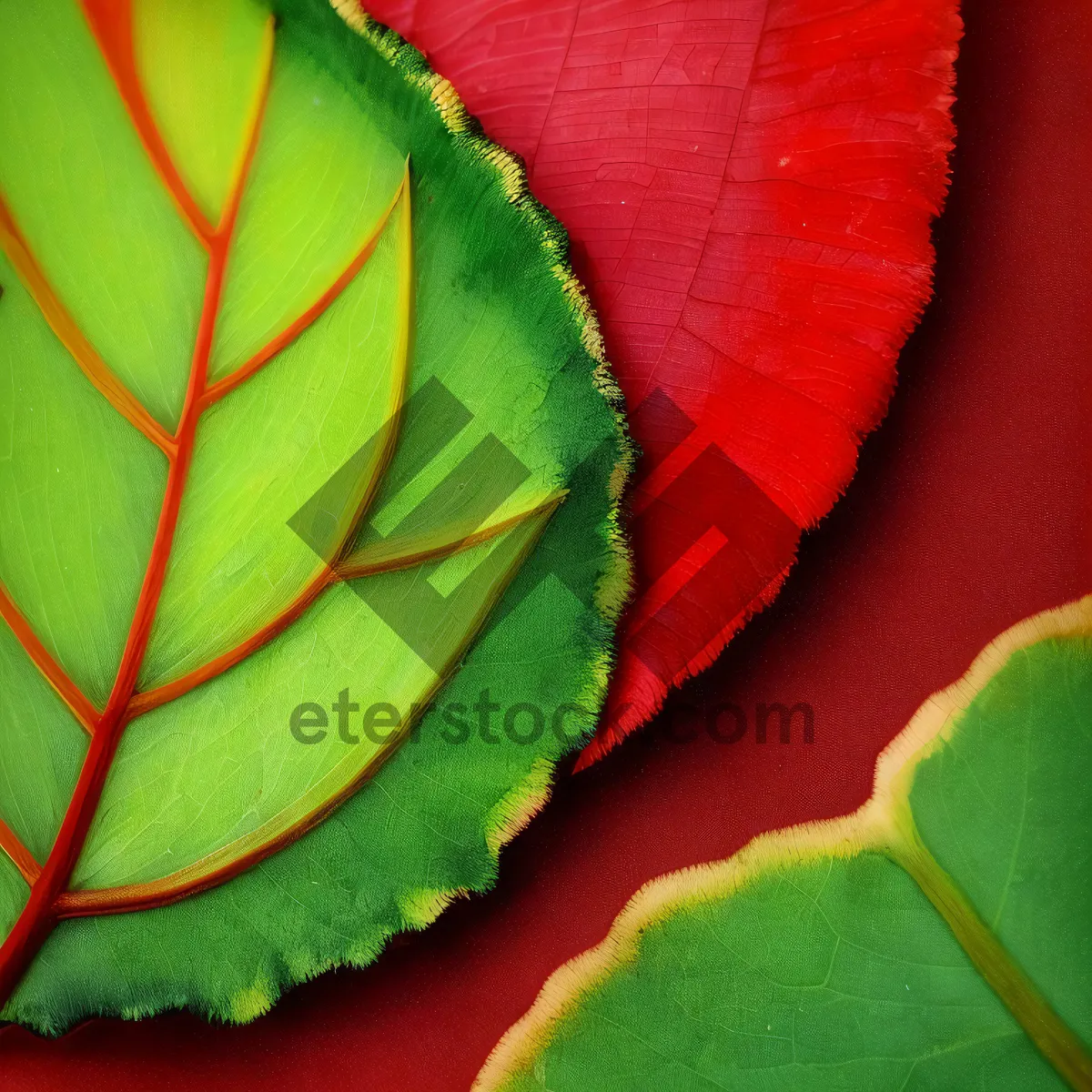 Picture of Colorful Flora: Begonia and Rose Leaf Love