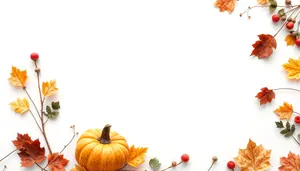 Orange Floral Pumpkin Decoration Image