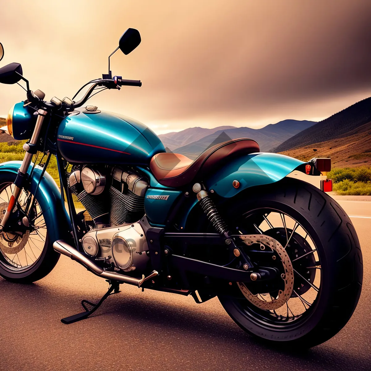 Picture of High-speed Motorbike Rider on the Road