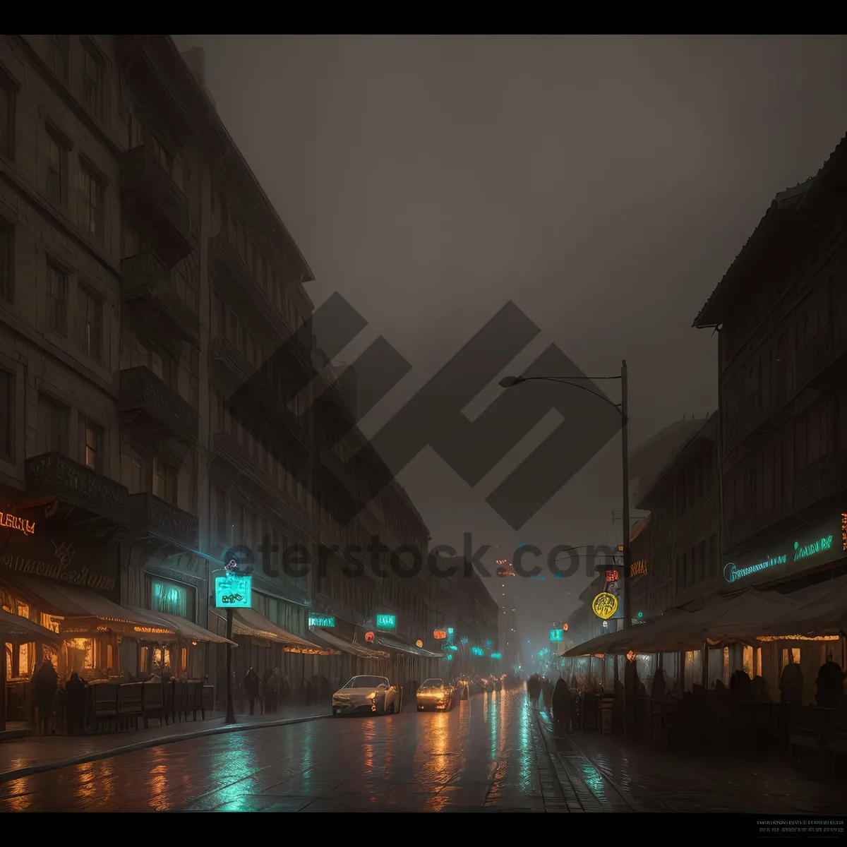 Picture of Nighttime Cityscape: Waterfront Bridge and Skyline