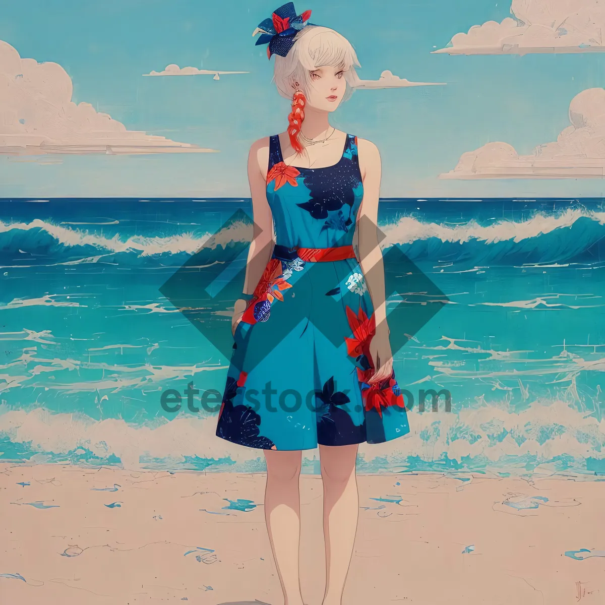 Picture of Sunny Beach Vacation - Stylish Swimwear by the Sea