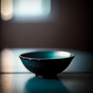 Hot tea in porcelain cup on saucer.