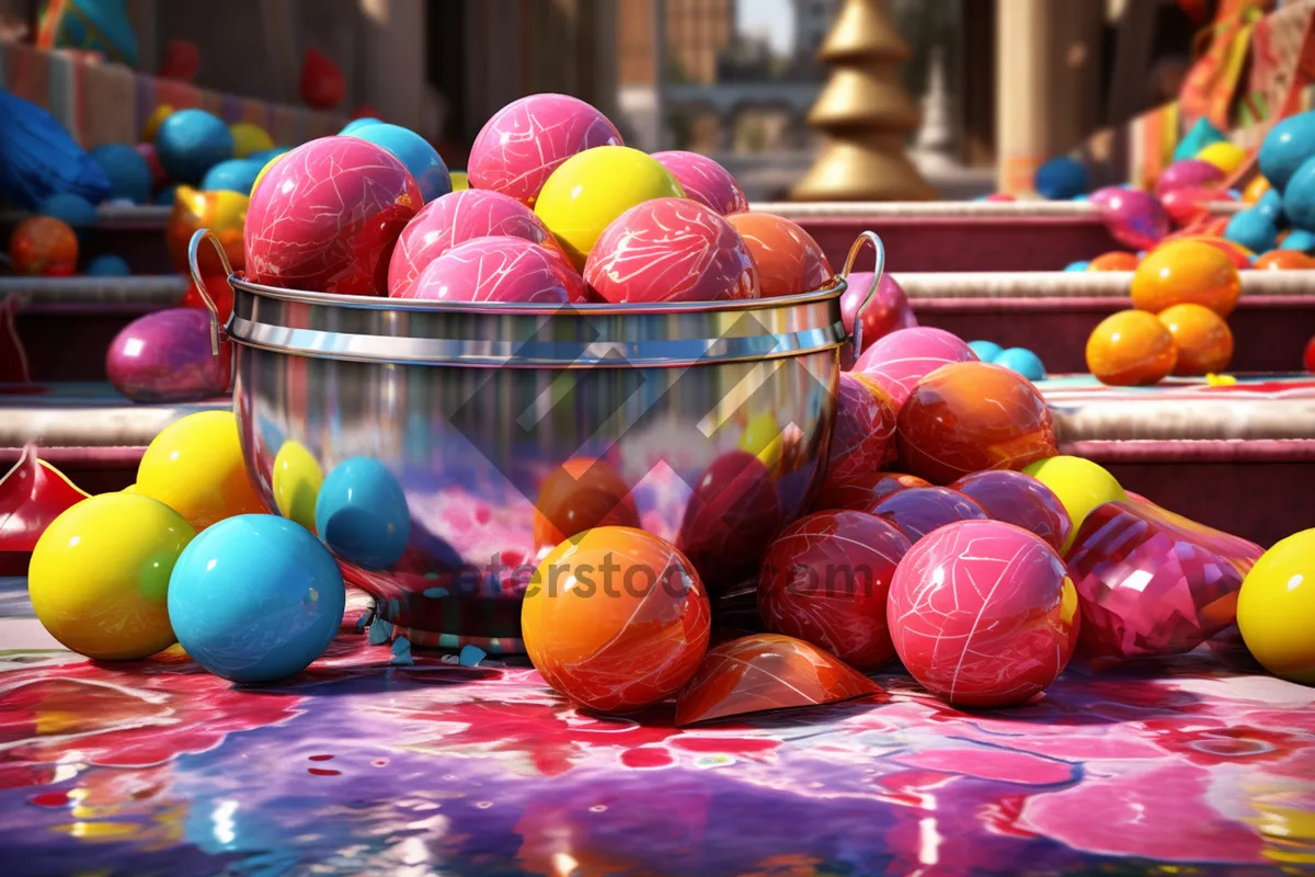 Picture of Colorful Easter Egg Basket Decoration.