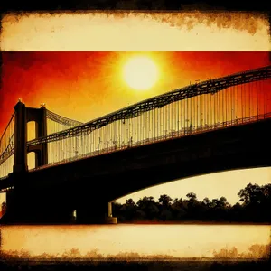 Golden Gate Bridge at Sunset Overlooking San Francisco Bay