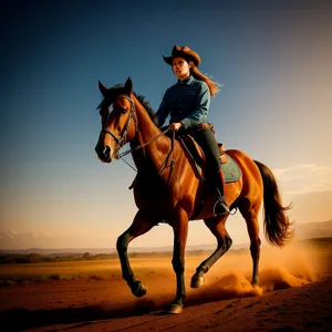 Stunning Stallion Galloping through Summer Sky