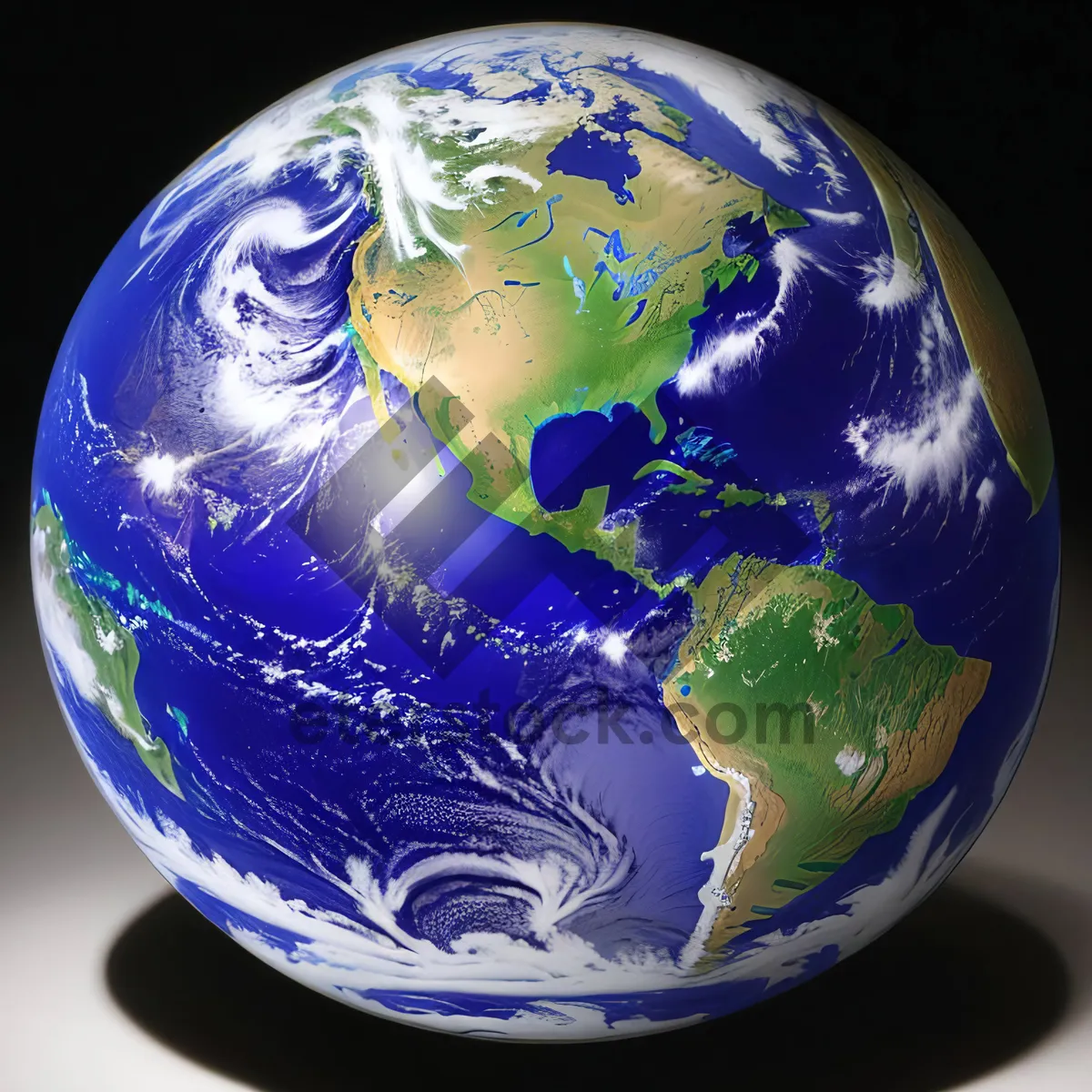 Picture of Earth Globe: Continents and Oceans in Space